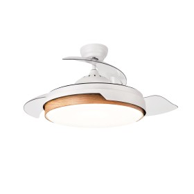 Ventilador de Teto com Luz Romimex Branco Natural de Romimex, Ventoinhas de teto com candeeiro - Ref: D1616203, Preço: 154,49...