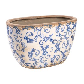 Jardinera Romimex Azul Blanco Porcelana Acabado envejecido 27 x 16 x 15 cm de Romimex, Maceteros - Ref: D1616325, Precio: 29,...