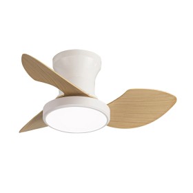 Ventilador de Teto com Luz Romimex Branco Natural de Romimex, Ventoinhas de teto com candeeiro - Ref: D1616540, Preço: 127,80...