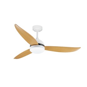 Ventilateur de Plafond avec Lumière Romimex Blanc Naturel de Romimex, Ventilateurs de plafond avec lampe intégrée - Réf : D16...