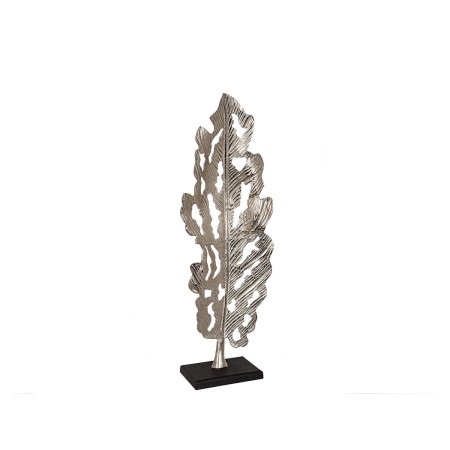 Scultura Romimex Nero Argentato Alluminio Legno MDF 32 x 89 x 14 cm Foglia della pianta di Romimex, Sculture - Rif: D1617114,...