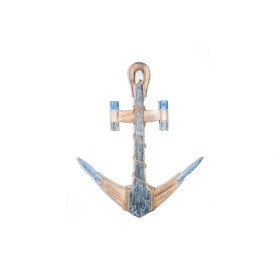 Wall mounted coat hanger Romimex Blue Natural Wood Anchor 53 x 60 x 4 cm by Romimex, Wall Coat Racks - Ref: D1617287, Price: ...