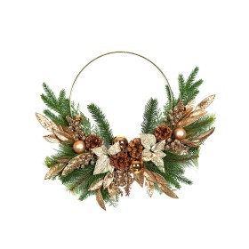 Couronne de Noël Romimex Vert Bronze Polyéthylène Volets Boules de Noël 45 x 55 x 45 cm de Romimex, Noël - Réf : D1617591, Pr...