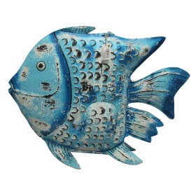 Decoração de Parede Romimex Azul Branco Dourado Peixe 80 x 65 x 15 cm de Romimex, Adornos - Ref: D1617998, Preço: 125,80 €, D...