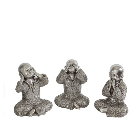 Set of Figures Romimex Silver Monk 11 x 15 x 10 cm 3 Pieces by Romimex, Ornaments - Ref: D1618124, Price: 65,74 €, Discount: %