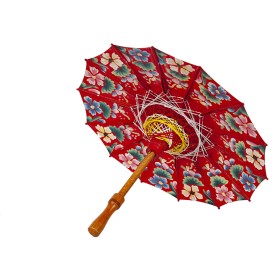 Decorative umbrella Romimex Java Red 50 x 65 x 50 cm by Romimex, Parasols - Ref: D1618685, Price: 45,18 €, Discount: %