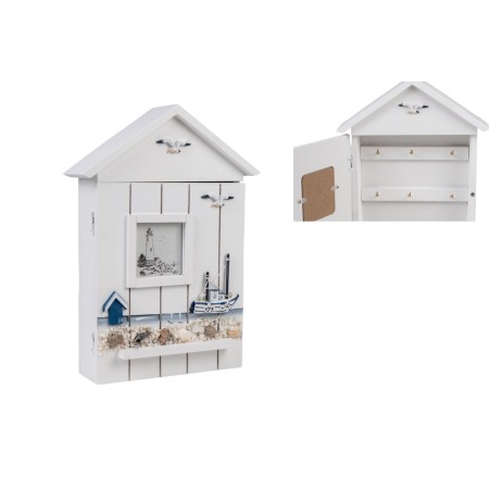 Key cupboard Romimex White 20 x 31 x 7 cm Small house by Romimex, Key Cabinets - Ref: D1619374, Price: 12,48 €, Discount: %