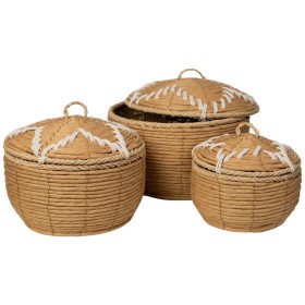 Set di Scatole Decorative Romimex Naturale Fibra naturale Con coperchio 3 Pezzi di Romimex, Scatole decorative - Rif: D162885...