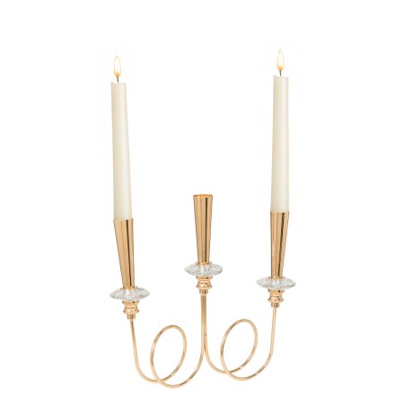 Candle Holder Romimex Golden Metal Glass Knot 26 x 10 x 27 cm by Romimex, Candelabras and candle holders - Ref: D1628867, Pri...