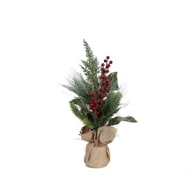 Decorative Plant Romimex Red Green Beige Pine cone Fir 12 x 48 x 12 cm by Romimex, Christmas - Ref: D1629127, Price: 12,26 €,...