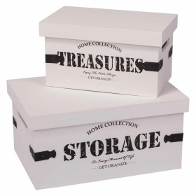 Storage boxes Alexandra House Living White MDF Wood 2 Pieces by Alexandra House Living, Storage boxes and chests - Ref: D1629...