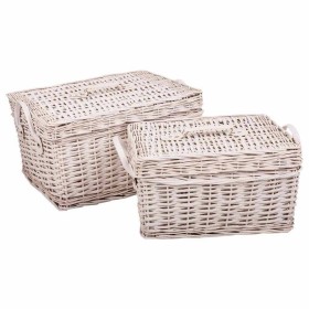 Storage boxes Alexandra House Living White wicker Willow wood 2 Pieces by Alexandra House Living, Storage boxes and chests - ...