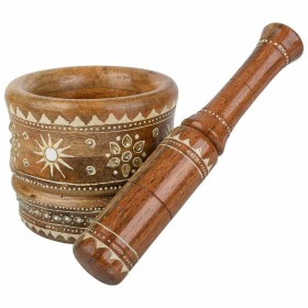 Mortar Alexandra House Living Mango wood 14 x 25 x 14 cm Brown by Alexandra House Living, Mortar & Pestle Sets - Ref: D163167...