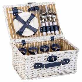 Picnic Basket Alexandra House Living White wicker by Alexandra House Living, Picnic sets - Ref: D1631991, Price: 52,78 €, Dis...