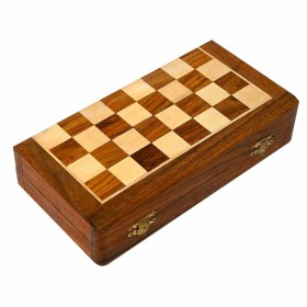 Chess Alexandra House Living Brown Acacia 25 x 4 x 25 cm Magnetic by Alexandra House Living, Wooden Games - Ref: D1632424, Pr...