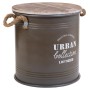 Caixa de Armazenagem com Tampa Alexandra House Living Urban Castanho Cânhamo Metal Madeira de abeto 35 x 35 x 37 cm Com pegas...