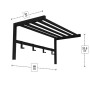 Coat rack with shelf Alexandra House Living Black Metal 69 x 32 x 34 cm | Tienda24 - Global Online Shop Tienda24.eu