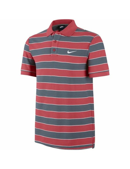 Men’s Short Sleeve Polo Shirt Nike Matchup Stripe 2 Grey Red | Tienda24 Tienda24.eu