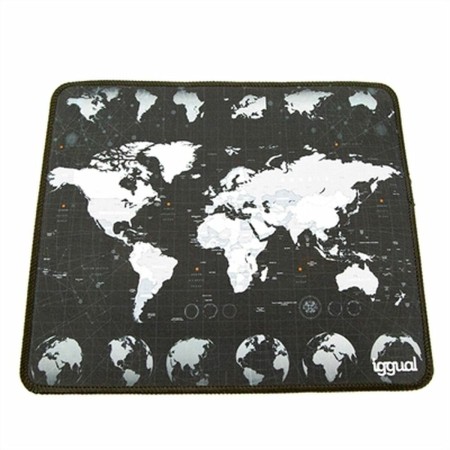 Alfombrilla de Ratón iggual IGG317310 Mapamundi Negro/Blanco | Tienda24 - Global Online Shop Tienda24.eu