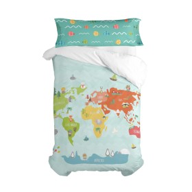 Set di copripiumino HappyFriday Happynois World Map Multicolore Singolo 2 Pezzi di HappyFriday, Piumini e copripiumini - Rif:...