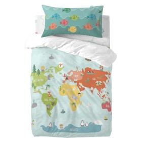 Duvet cover set HappyFriday Happynois World Map Multicolour Baby Crib 2 Pieces by HappyFriday, Quilts and quilt covers - Ref:...