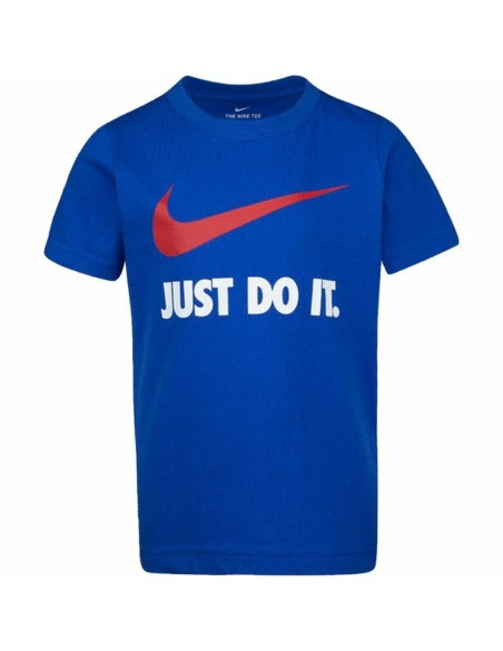 Camiseta de Manga Corta Infantil Nike Swoosh Azul | Tienda24 Tienda24.eu