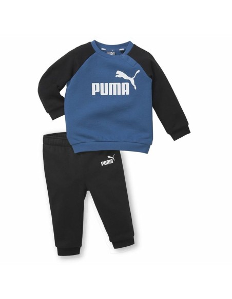 Kinder-Trainingsanzug Puma Minicats Essentials Raglan Schwarz Blau | Tienda24 Tienda24.eu