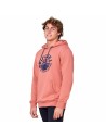 Sudadera con Capucha Hombre Rip Curl Essentials 3 Stripes French Terry Salmón | Tienda24 Tienda24.eu