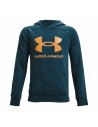 Jungen Sweater mit Kapuze Under Armour Rival Fleece Hoodie Türkis | Tienda24 Tienda24.eu