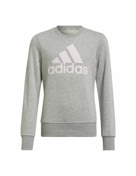 Camisola sem Capuz Menina Adidas Essentials Cinzento | Tienda24 Tienda24.eu