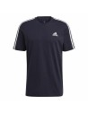 Men’s Short Sleeve T-Shirt Essentials 3 bandas Adidas Legend Ink Blue Dark blue | Tienda24 Tienda24.eu