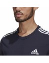 Men’s Short Sleeve T-Shirt Essentials 3 bandas Adidas Legend Ink Blue Dark blue | Tienda24 Tienda24.eu