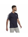 Men’s Short Sleeve T-Shirt Essentials 3 bandas Adidas Legend Ink Blue Dark blue | Tienda24 Tienda24.eu