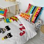 Parure de couette HappyFriday Mr Fox Bat Multicouleur Lit 1 persone 2 Pièces | Tienda24 - Global Online Shop Tienda24.eu