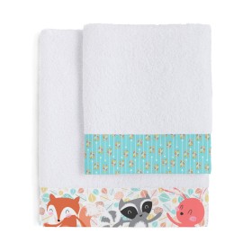 Ensemble de serviettes de toilette HappyFriday Moshi Moshi Fantasy Multicouleur 2 Pièces de HappyFriday, Serviettes de bain -...