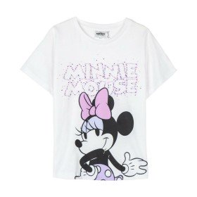 Maglia a Maniche Corte per Bambini Minnie Mouse Bianco di Minnie Mouse, T-shirt - Rif: S0739555, Prezzo: 10,73 €, Sconto: %