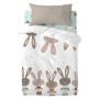 Set di copripiumino HappyFriday Moshi Moshi Rabbit Family Multicolore Culla Neonato 2 Pezzi di HappyFriday, Piumini e copripi...