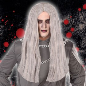 Halloween Wig Grey by BigBuy Carnival, Wigs and hairpieces - Ref: S1122438, Price: 7,85 €, Discount: %