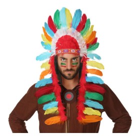 Houppe Multicouleur Amérindien Plumes (29 x 90 cm) de BigBuy Carnival, Perruques et postiches - Réf : S1122833, Prix : 7,16 €...