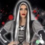 Perruque pour Halloween 118189 (60 cm) Blanc Noir Vert de BigBuy Carnival, Perruques et postiches - Réf : S1125082, Prix : 0,...