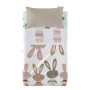 Jeu de draps HappyFriday Moshi Moshi Rabbit family Multicouleur Lit de bébé 2 Pièces de HappyFriday, Draps et taies d'oreille...