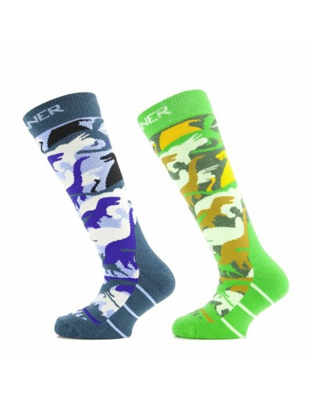 Calcetines Deportivos Sinner Dino Azul Verde Infantil 2 Unidades Esquí | Tienda24 Tienda24.eu