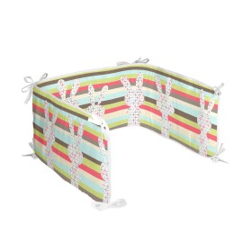 Cot protector HappyFriday Moshi Moshi Rabbit family Multicolour 210 x 40 cm by HappyFriday, Bed accessories - Ref: D1609671, ...