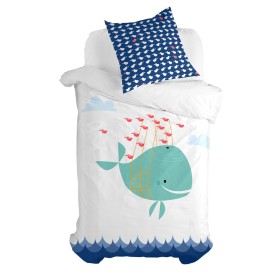 Duvet cover set HappyFriday Moshi Moshi Whale Multicolour Single 2 Pieces by HappyFriday, Quilts and quilt covers - Ref: D160...