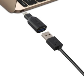 Adaptador USB 3.0 a USB-C 3.1 Negro de KSIX, Adaptadores USB - Ref: S1902310, Precio: 5,38 €, Descuento: %