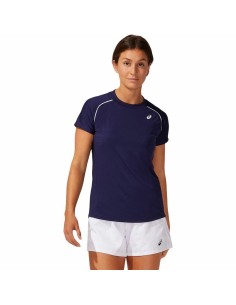 Maglia a Maniche Corte Donna Asics Court Piping Azzurro da Asics, Donna - Ref: S6490860, Precio: 29,17 €, Descuento: %