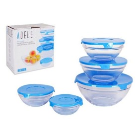 Bowl Adele With lid Stackable 5 Pieces Blue (5 Units) by BigBuy Cooking, Bowls and large cups - Ref: S2206000, Price: 5,58 €,...