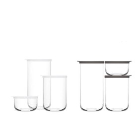 Set de 3 Boites Home ESPRIT Naturel Verre Acacia 1,5 L 2 L 3 L 16 x 16 x 21 cm | Tienda24 - Global Online Shop Tienda24.eu