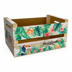 Conjunto de Caixas de Organização Empilháveis DKD Home Decor Bloemen Riscas Azul Lilás Branco Multicolor Cartão (37,5 x 37, | Tienda24 - Global Online Shop Tienda24.eu