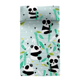 Bedspread (quilt) HappyFriday Moshi Moshi Blue 180 x 260 cm Panda bear by HappyFriday, Patchwork Quilts & Coverlets - Ref: D1...